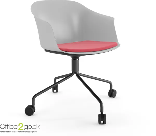 Polytone C 椅子 - 带旋转底座和轮子 - 坐垫