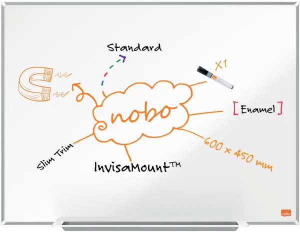 Nobo Impression Pro 搪瓷白板 60x45cm 白色